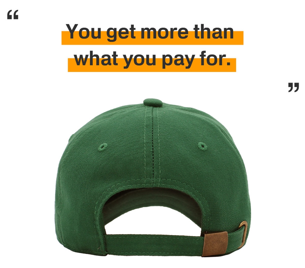 Hunter Green Low Profile Baseball Caps Back View